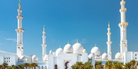 Den vackra moskén Sheikh Zayed i Abu Dhabi, Förenade Arabemiraten.