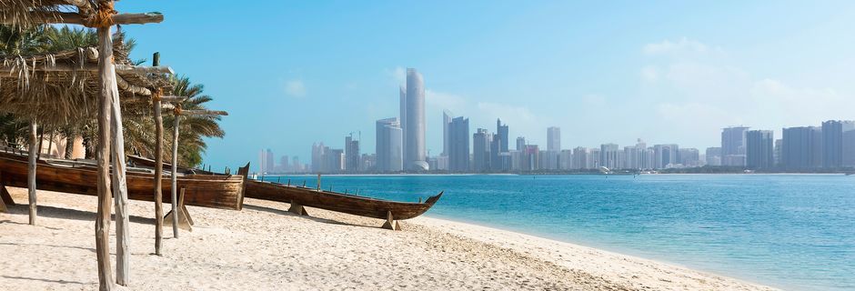 Stranden i Abu Dhabi, Förenade Arabemiraten.