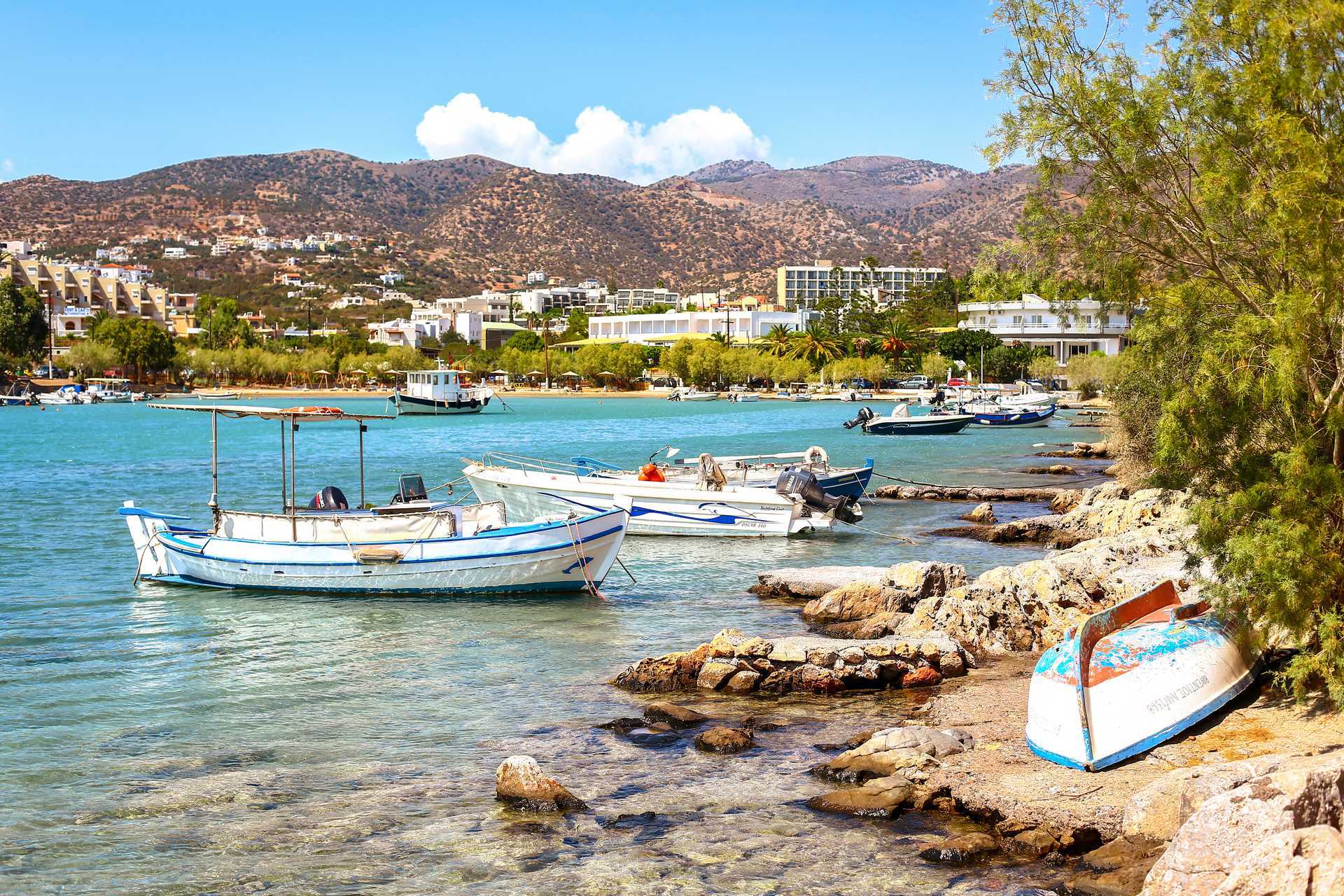 Pittoreska Agios Nikolaos på Kreta.