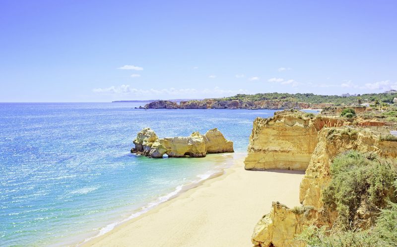 Praia da Rocha på Algarvekusten, Portugal.