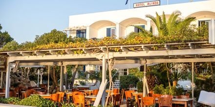 Restaurang på hotell Alinda på Leros, Grekland.