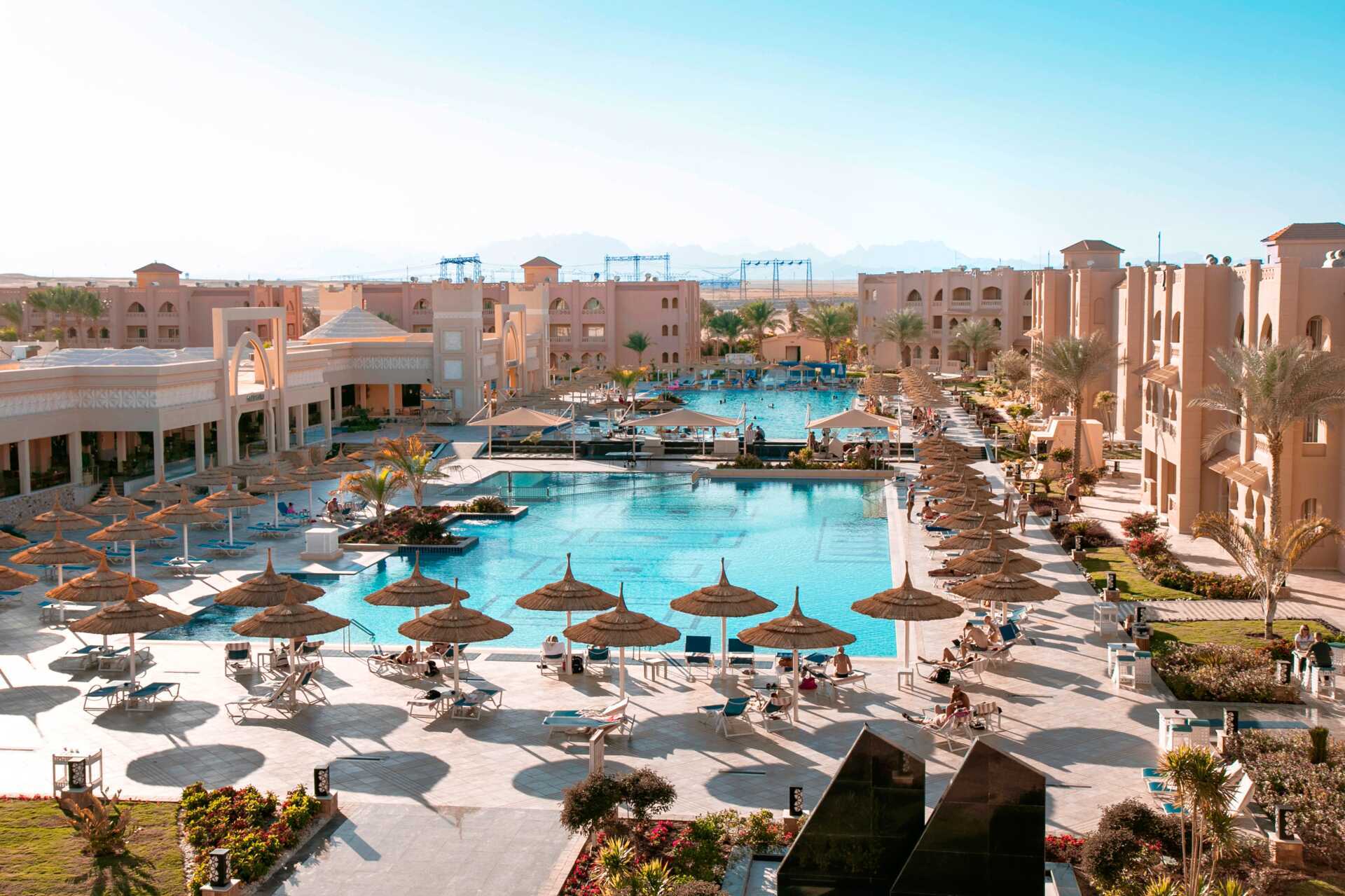 Poolområde på hotell Aqua Vista i Hurghada, Egypten.
