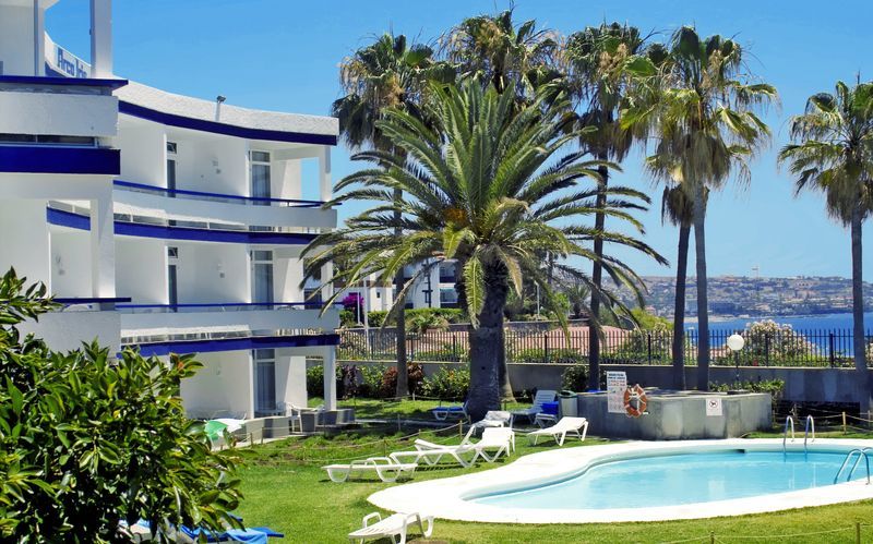 En av poolerna på hotell Arco Iris i Playa del Ingles på Gran Canaria.