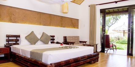 Bungalow Seafront-rum på hotell Bamboo Village Resort i Phan Thiet, Vietnam.