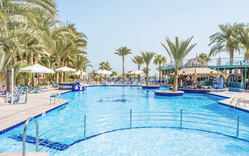 Poolområdet på hotell Bella Vista i Hurghada, Egypten.