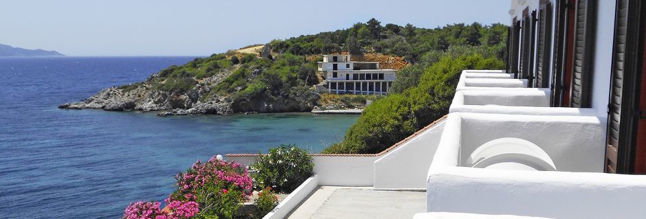 Utsikter från hotell Bella Vista på Samos i Grekland.