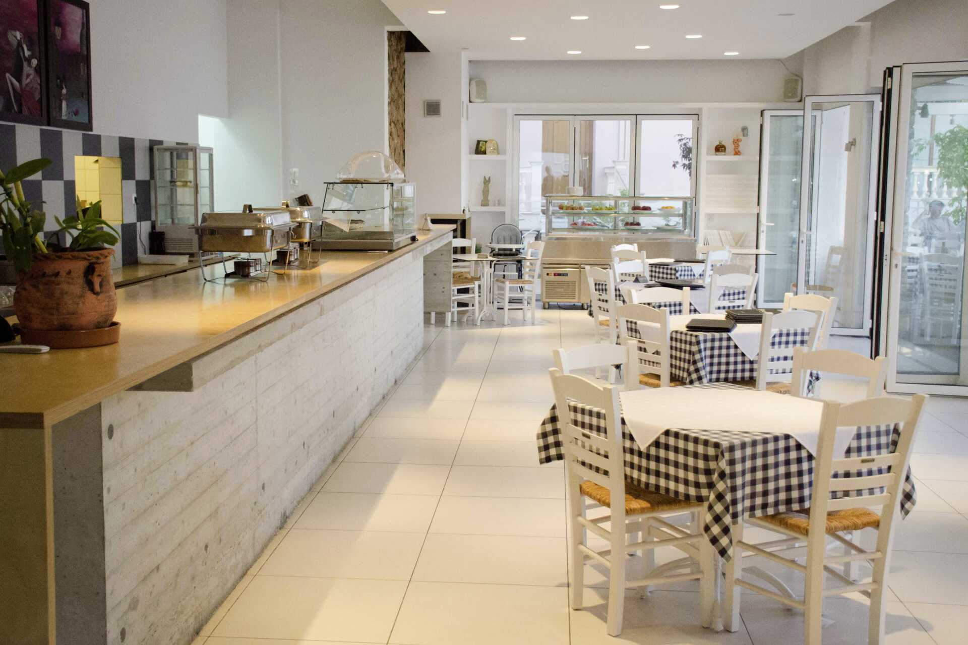 Restaurang på hotell Bianco i Parga, Grekland.