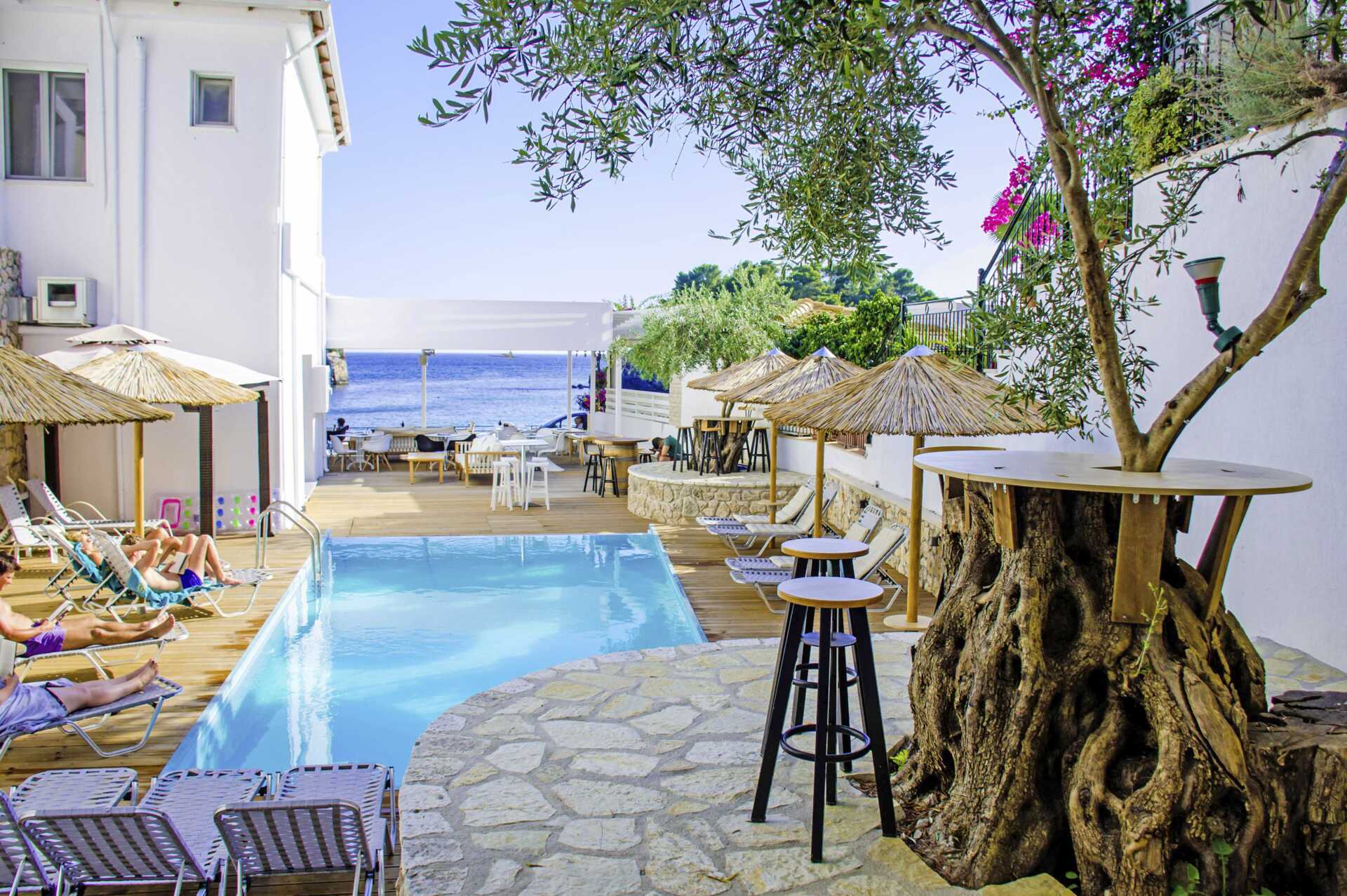 Pool på hotell Bianco i Parga, Grekland.