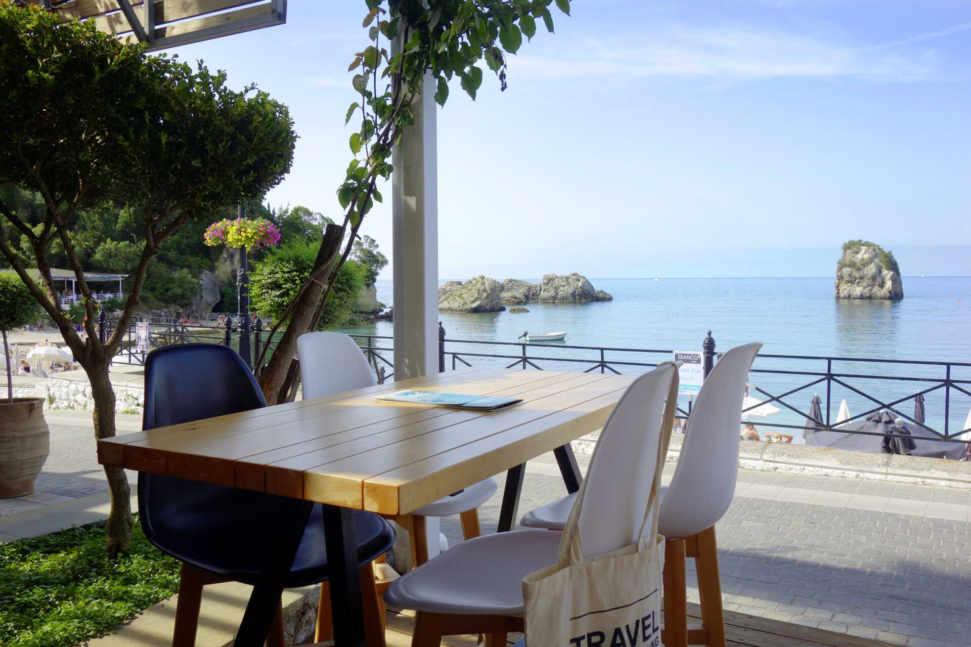 Restaurang på hotell Bianco i Parga, Grekland.