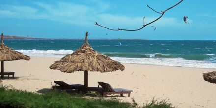 Stranden vid hotell Blue Ocean Resort i Phan Thiet, Vietnam.