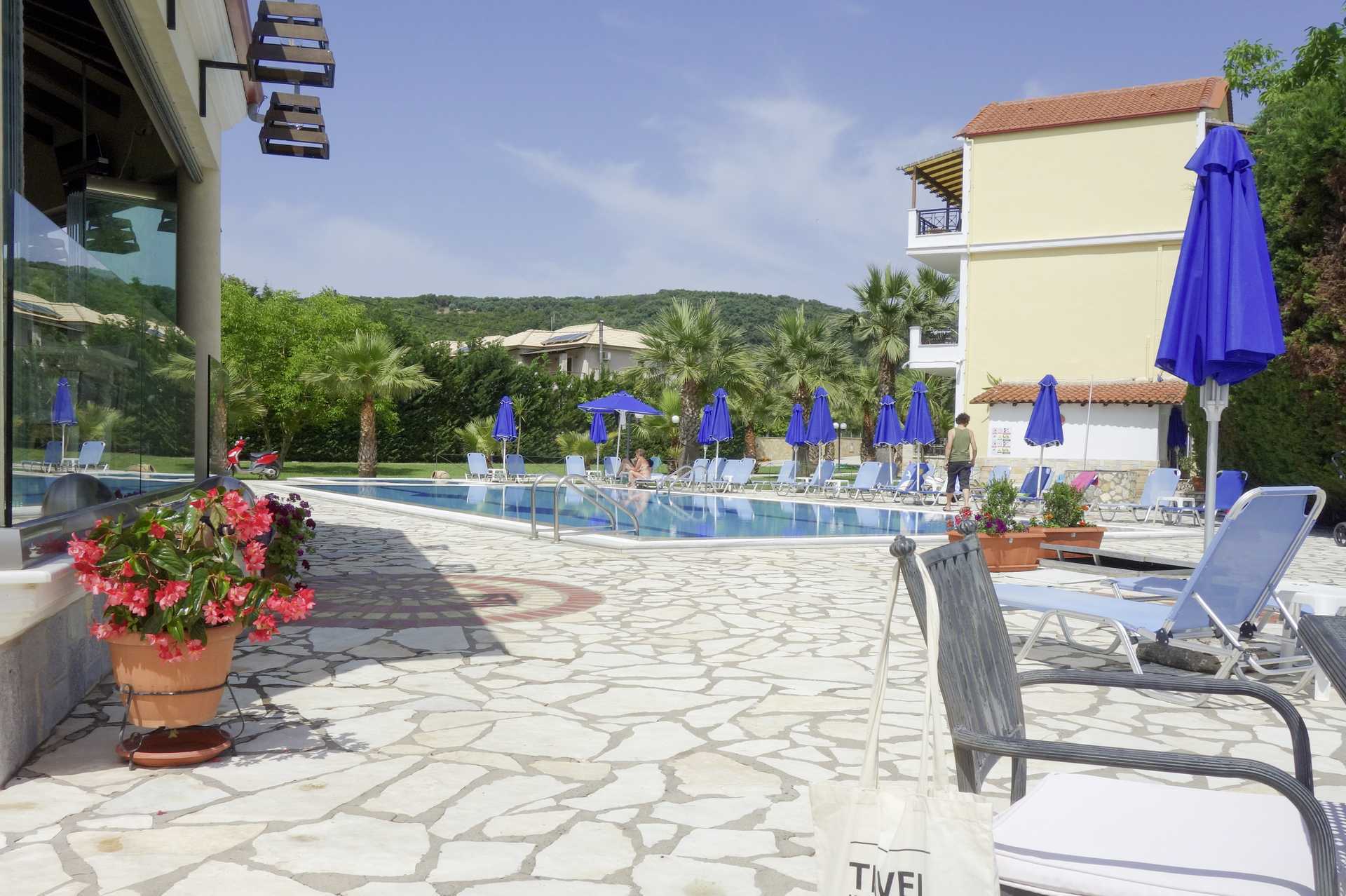 Pool på hotell Byzantion i Parga, Grekland.