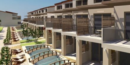 Skissbild: Lägenhet med delad pool på hotell Casa Chris i Platanias, Kreta.
