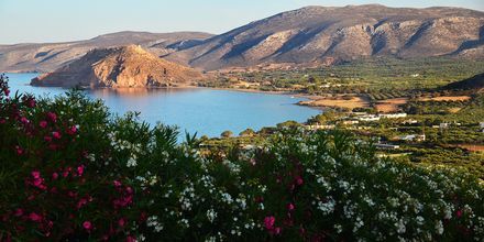 Utsikter från hotell Castri Village i Palekastro på Kreta, Grekland.