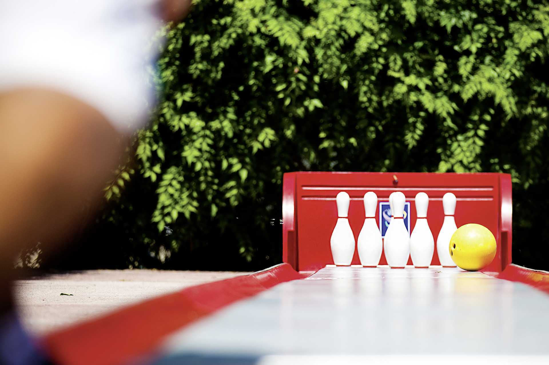 Bowling på hotell Melas Holiday Village i Side, Turkiet.