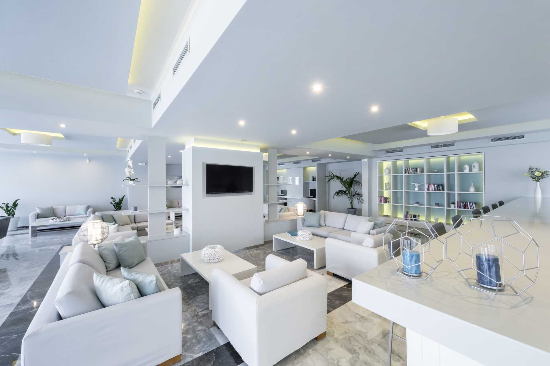 Lobby på hotell Contessa på Zakynthos, Grekland.