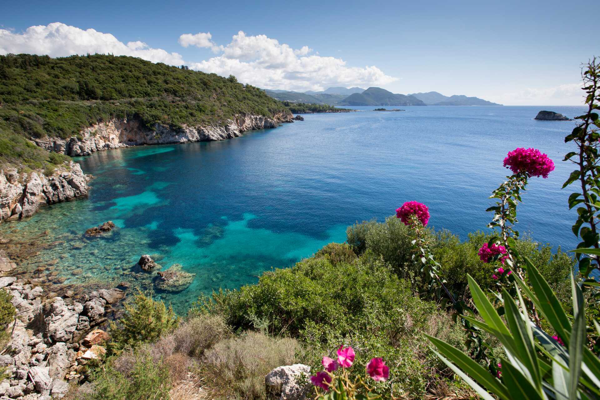 Utsikt från hotell Costa Smeralda i Sivota, Grekland.