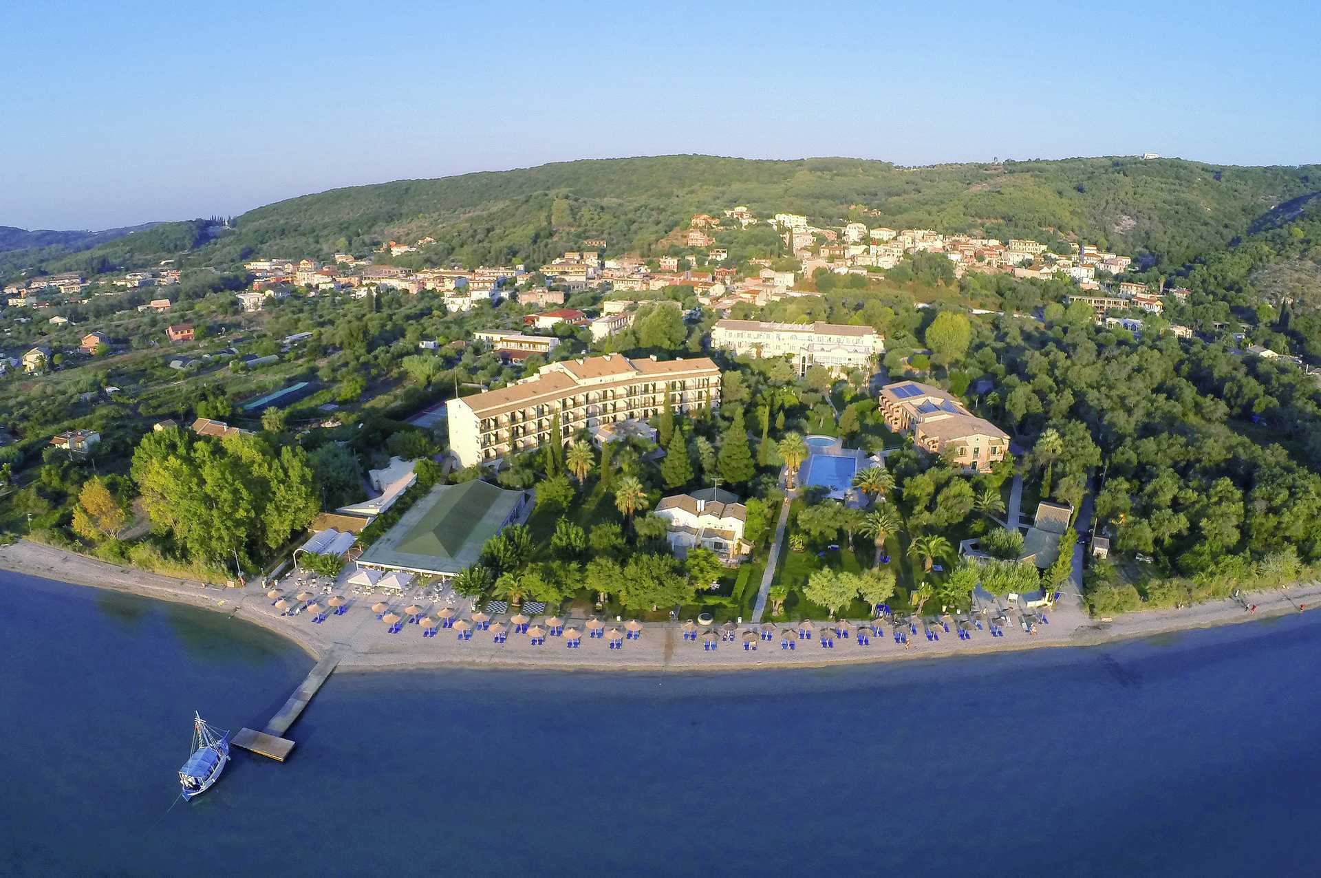 Hotell Delfinia i Moraitika på Korfu, Grekland.