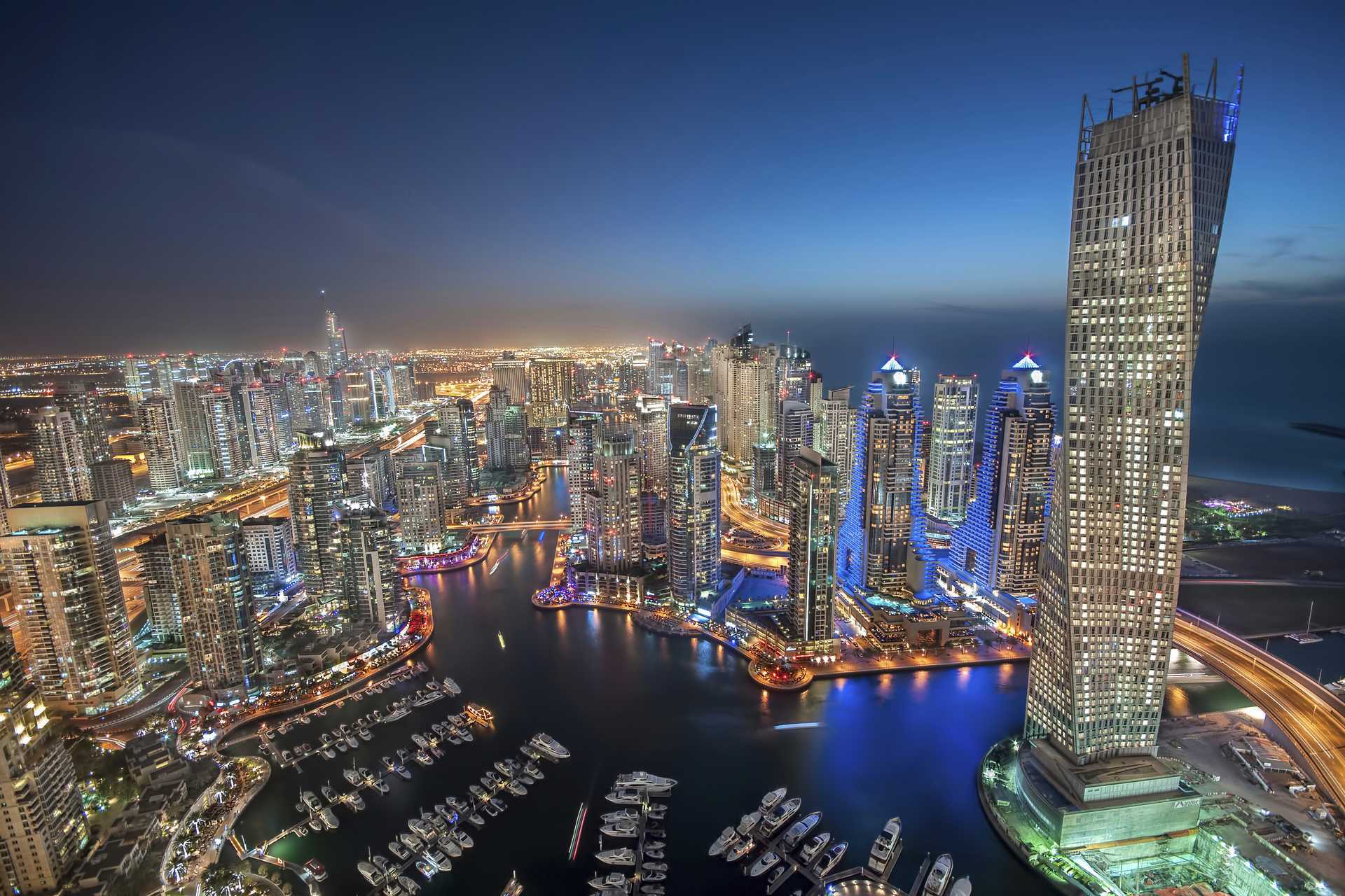 Dubai marina i Förenade Arabemiraten.