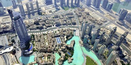 Utsikt över Dubai från Burj Khalifa, Förenade Arabemiraten.