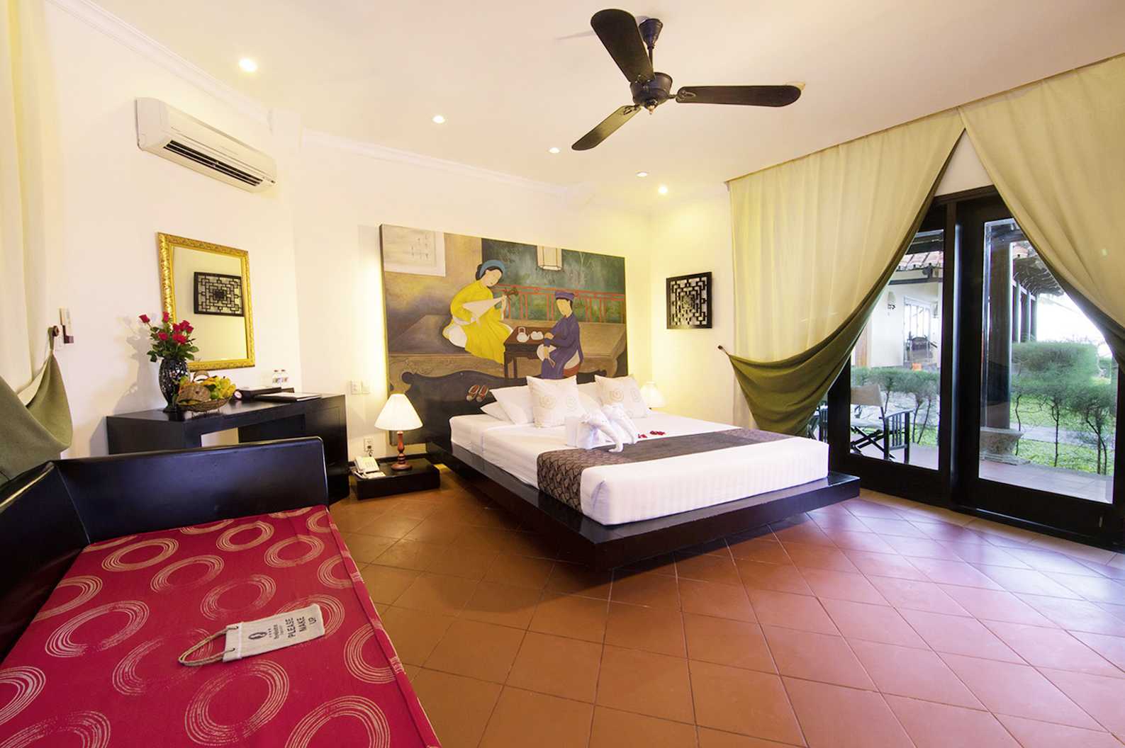 Dubbelrum i bungalow på hotell Seahorse Resort & Spa i Phan Thiet, Vietnam.