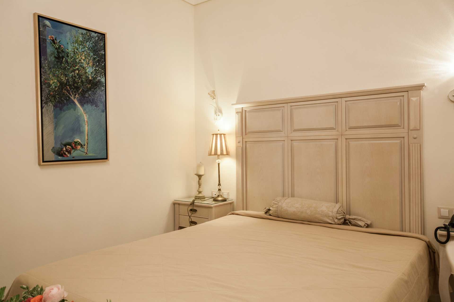 Dubbelrum på hotell Aegean Land på Naxos, Grekland.