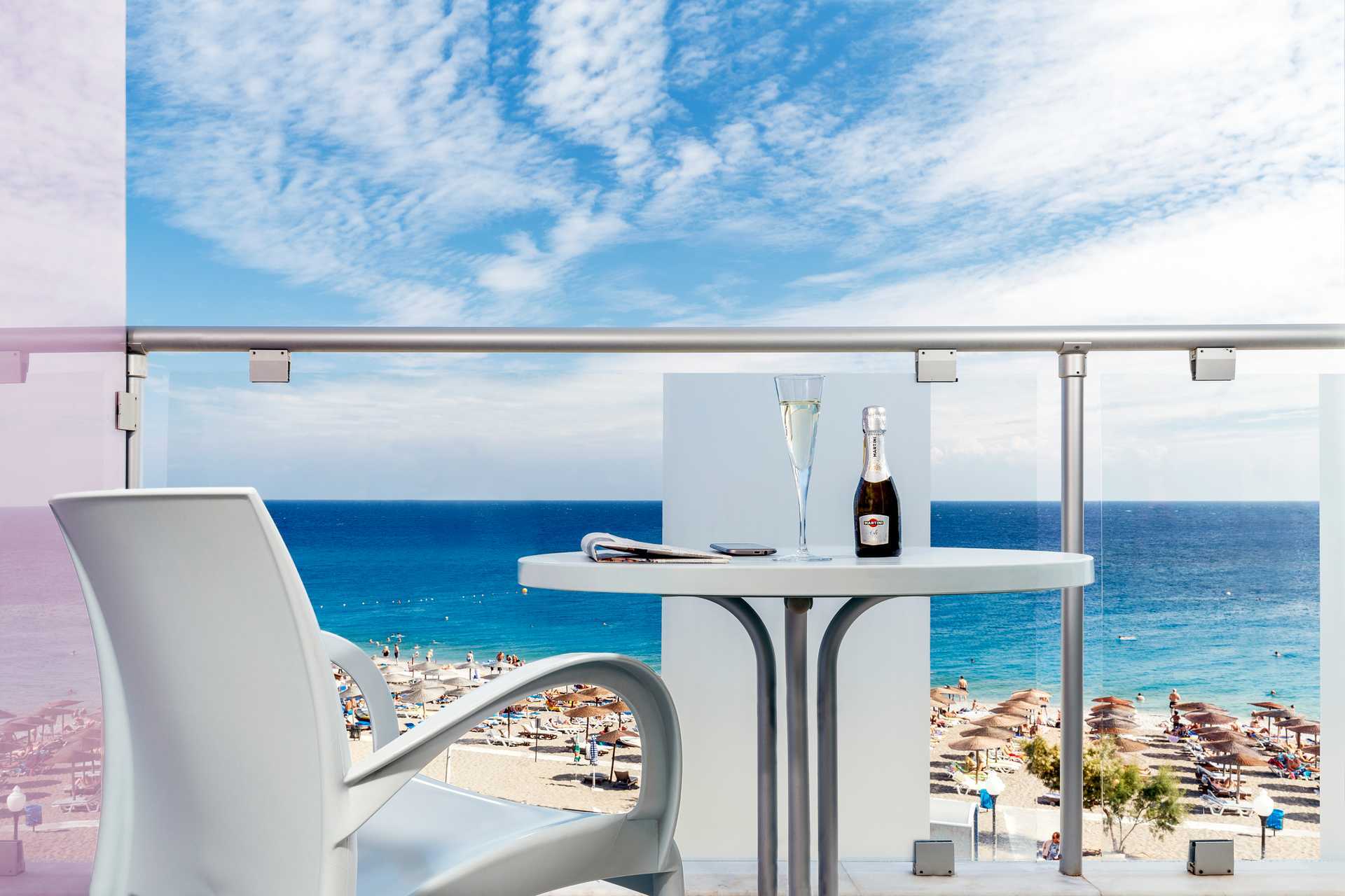 Dubbelrum på hotell Aquarium View i Rhodos stad, Grekland.