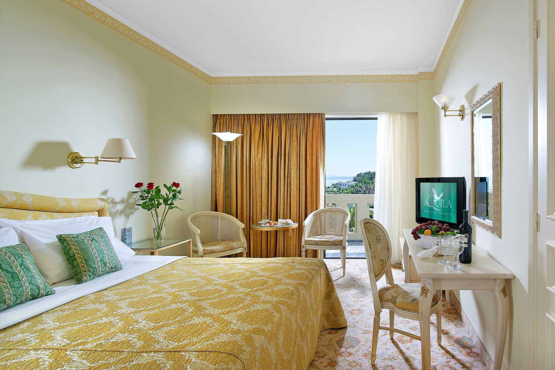Dubbelrum på hotell Aquila Rithymna Beach på Kreta, Grekland.