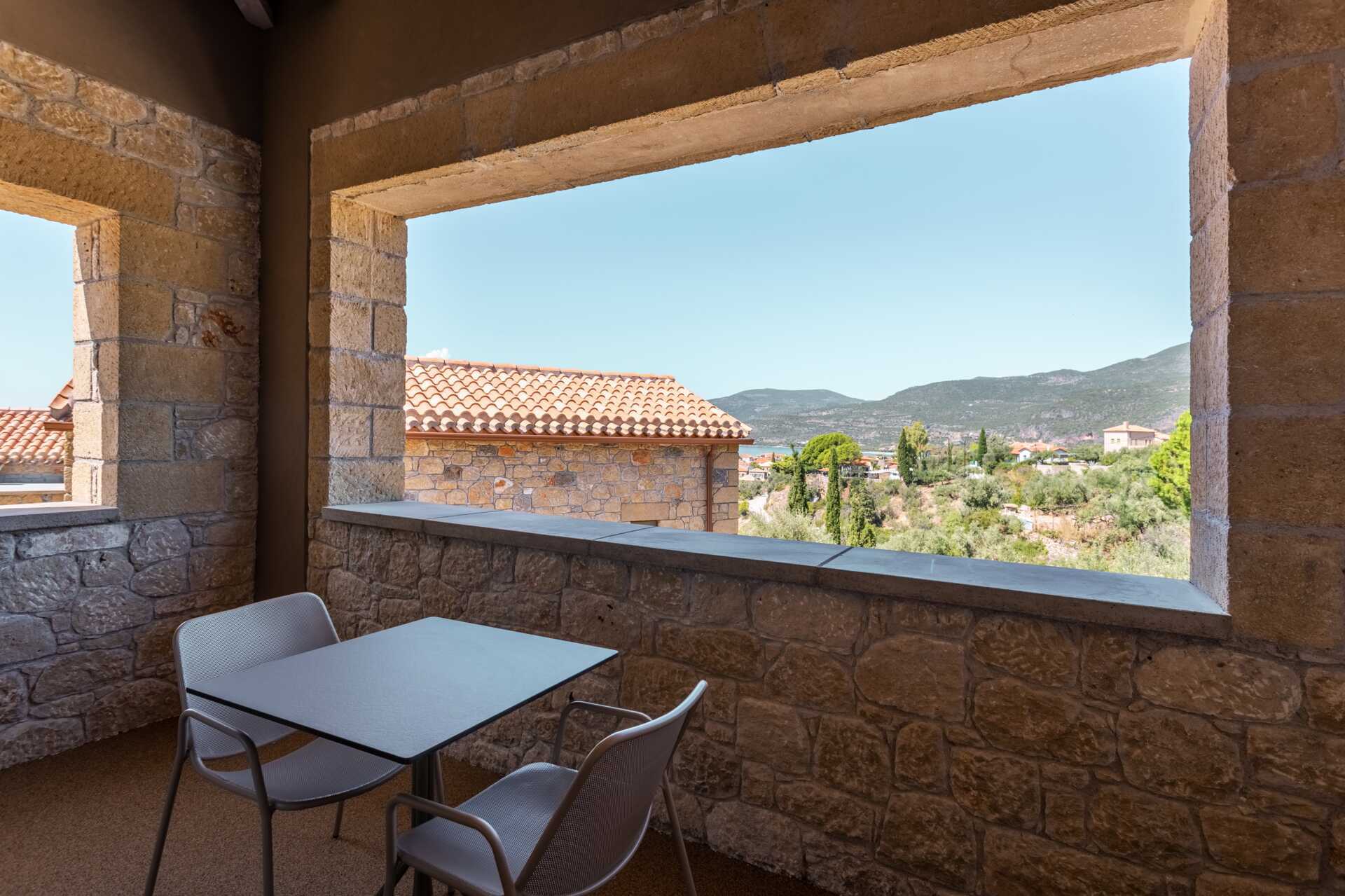 Dubbelrum på hotell Diapori i Kardamili, Peloponnesos.