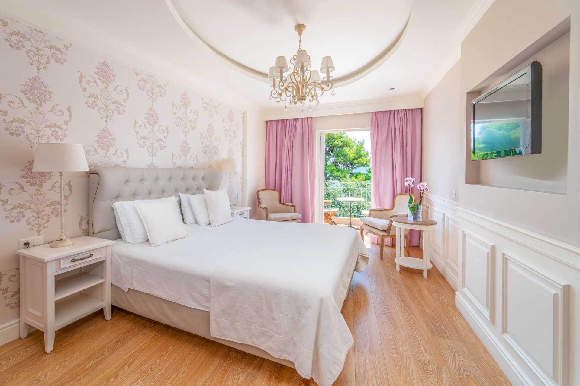 Dubbelrum på hotell Orion på Lefkas, Grekland.