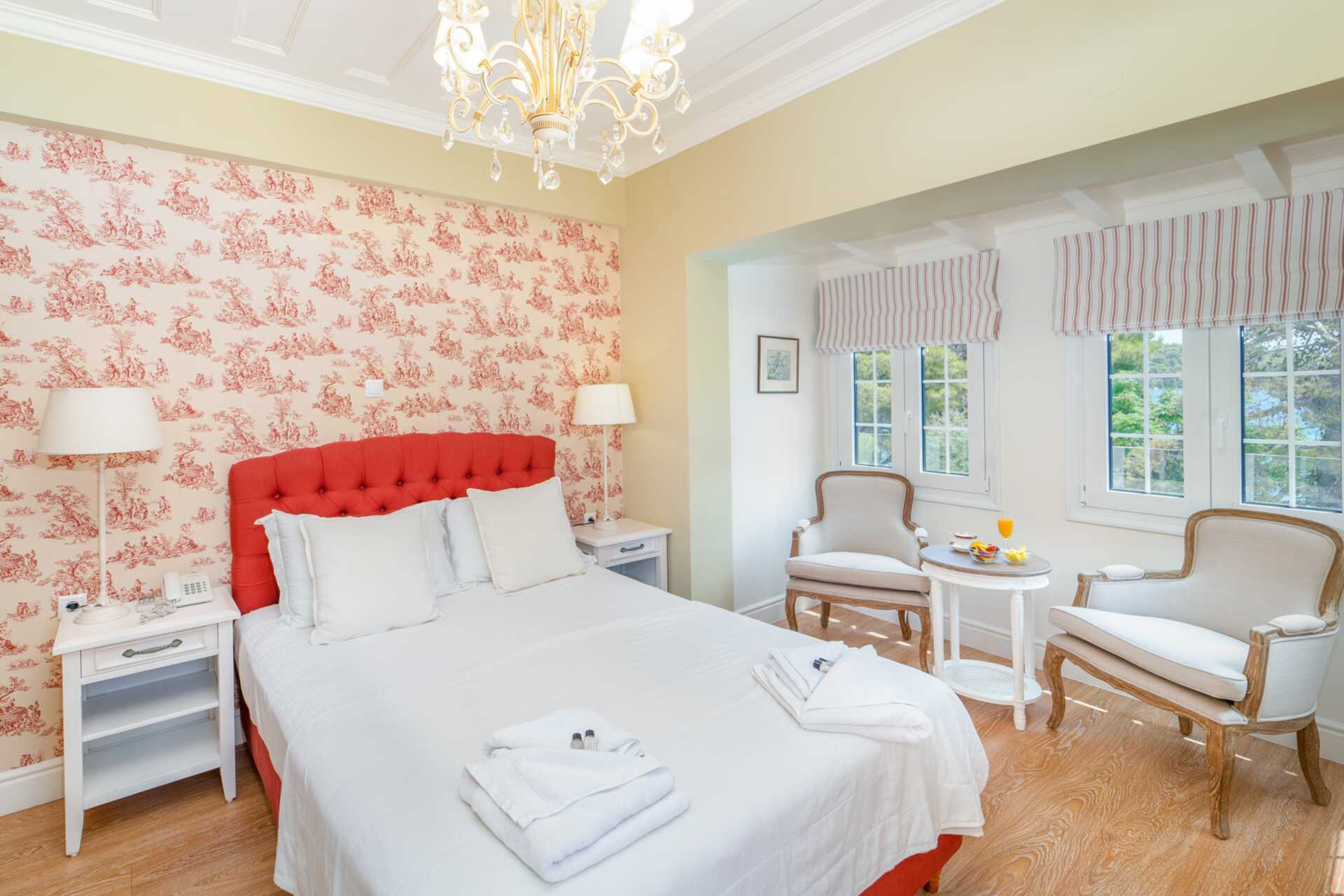 Dubbelrum på hotell Orion på Lefkas, Grekland.