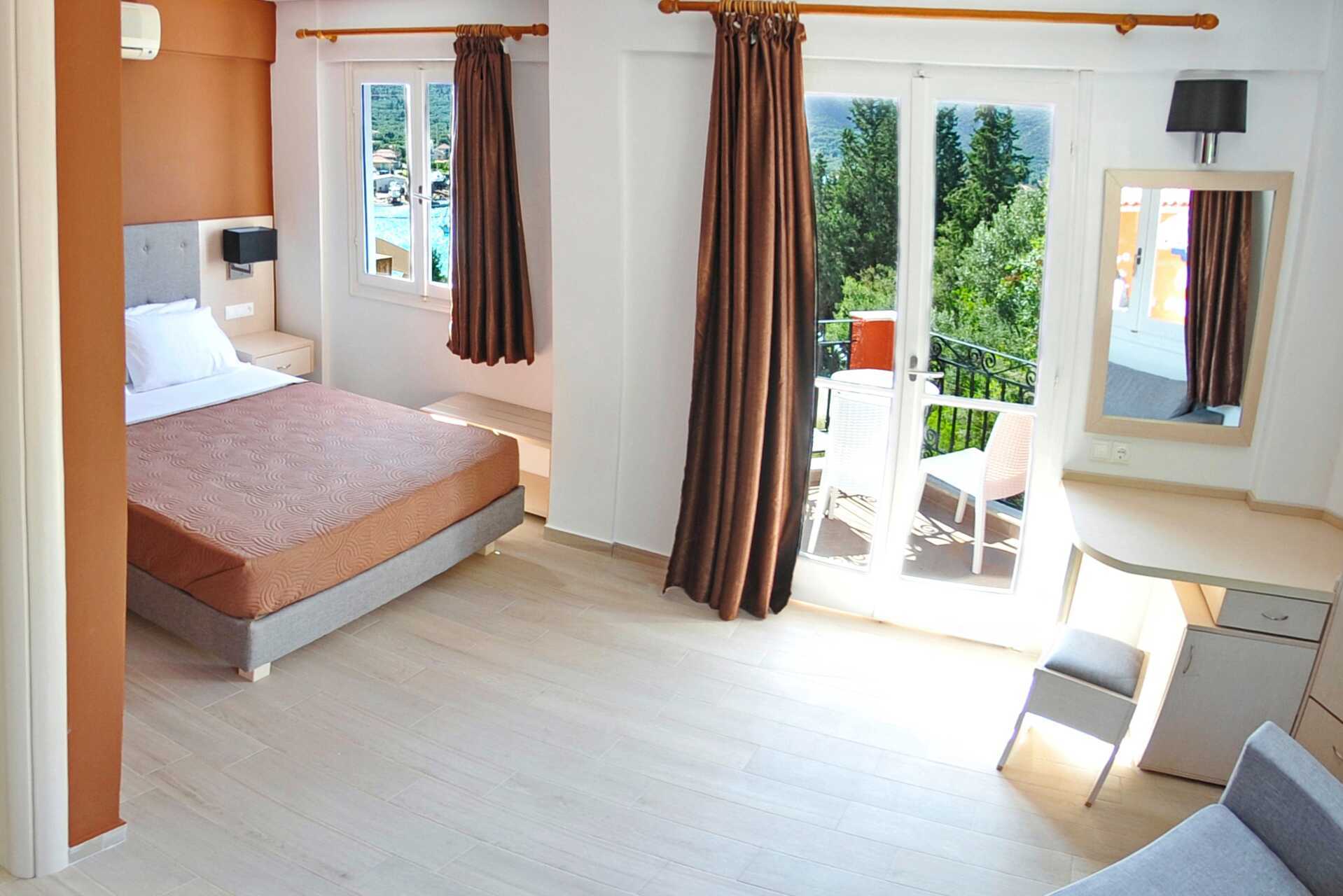 Dubbelrum på hotell Vliho Bay Boutique Hotel på Lefkas, Grekland.