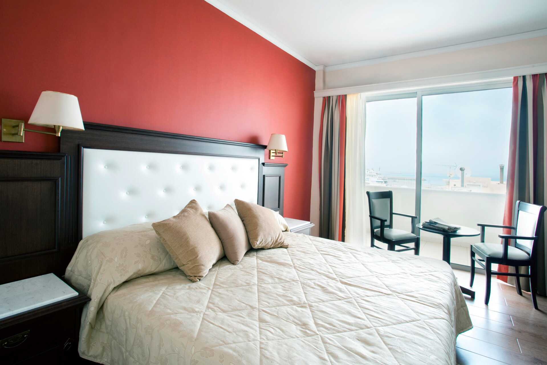 Enkelrum på hotell Achillion i Rethymnon, Kreta.