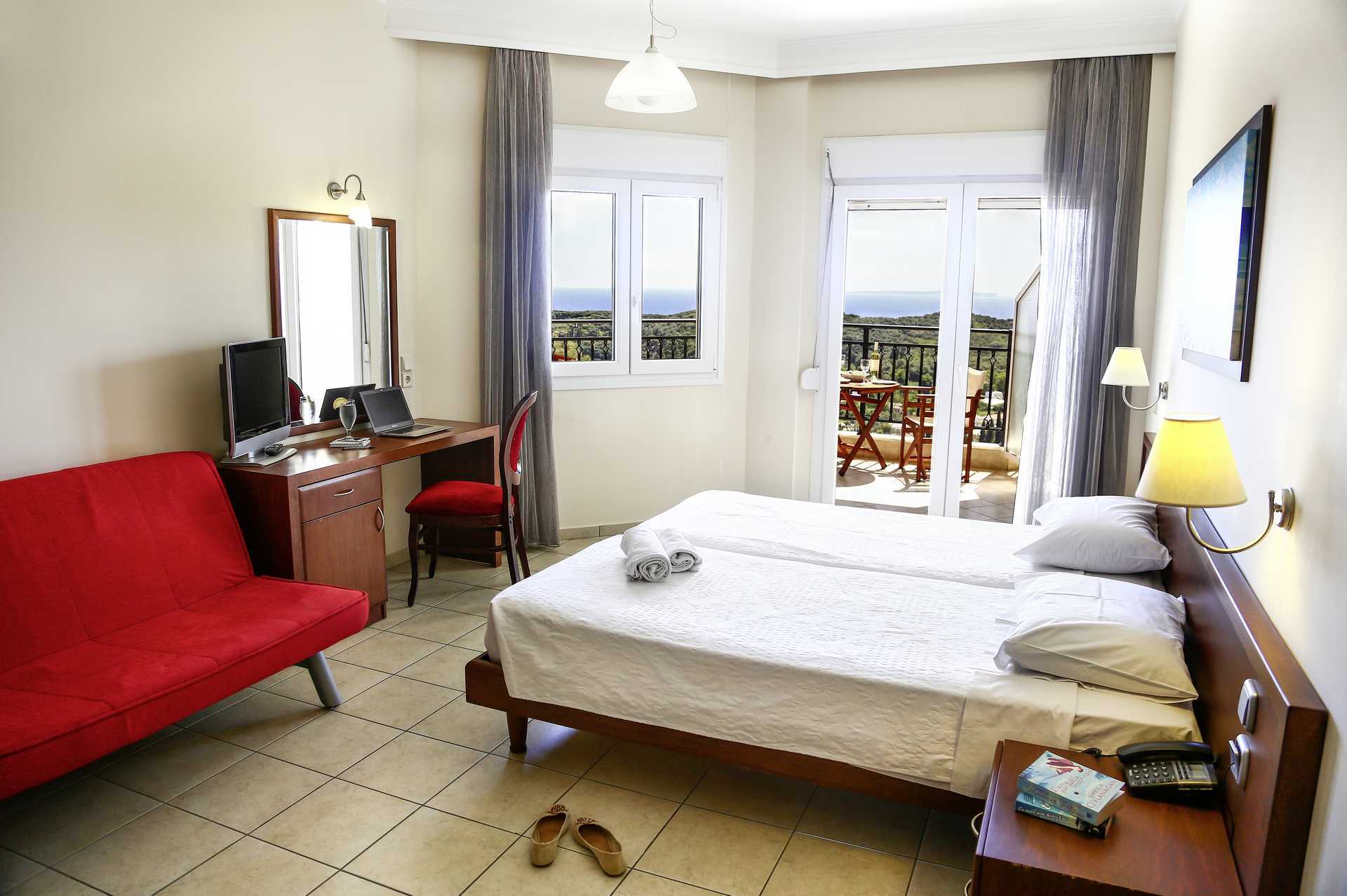 Enrumslägenhet på hotell Alea i Parga, Grekland.