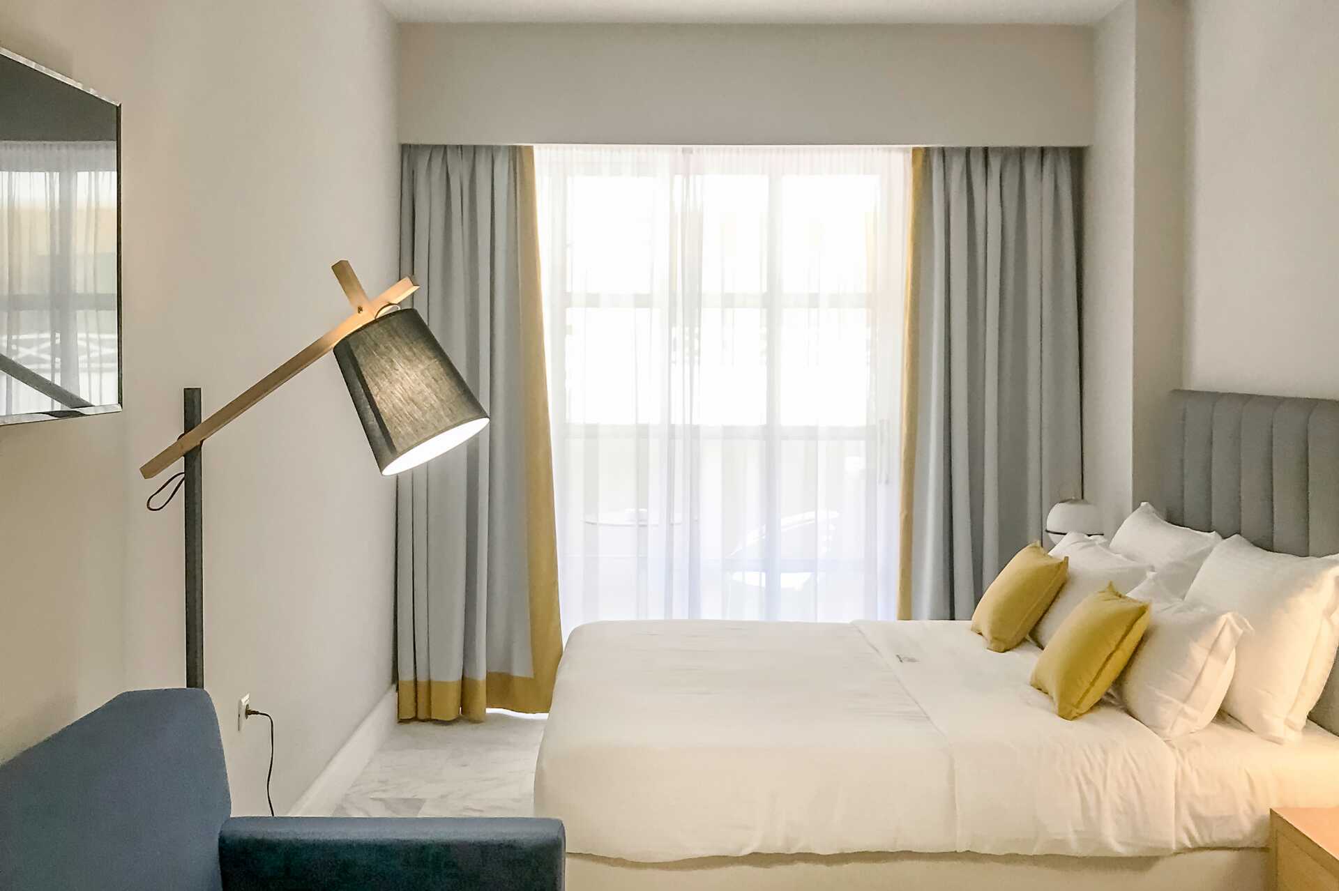 Enrumslägenhet på hotell Aquarius i Rethymnon, Kreta.