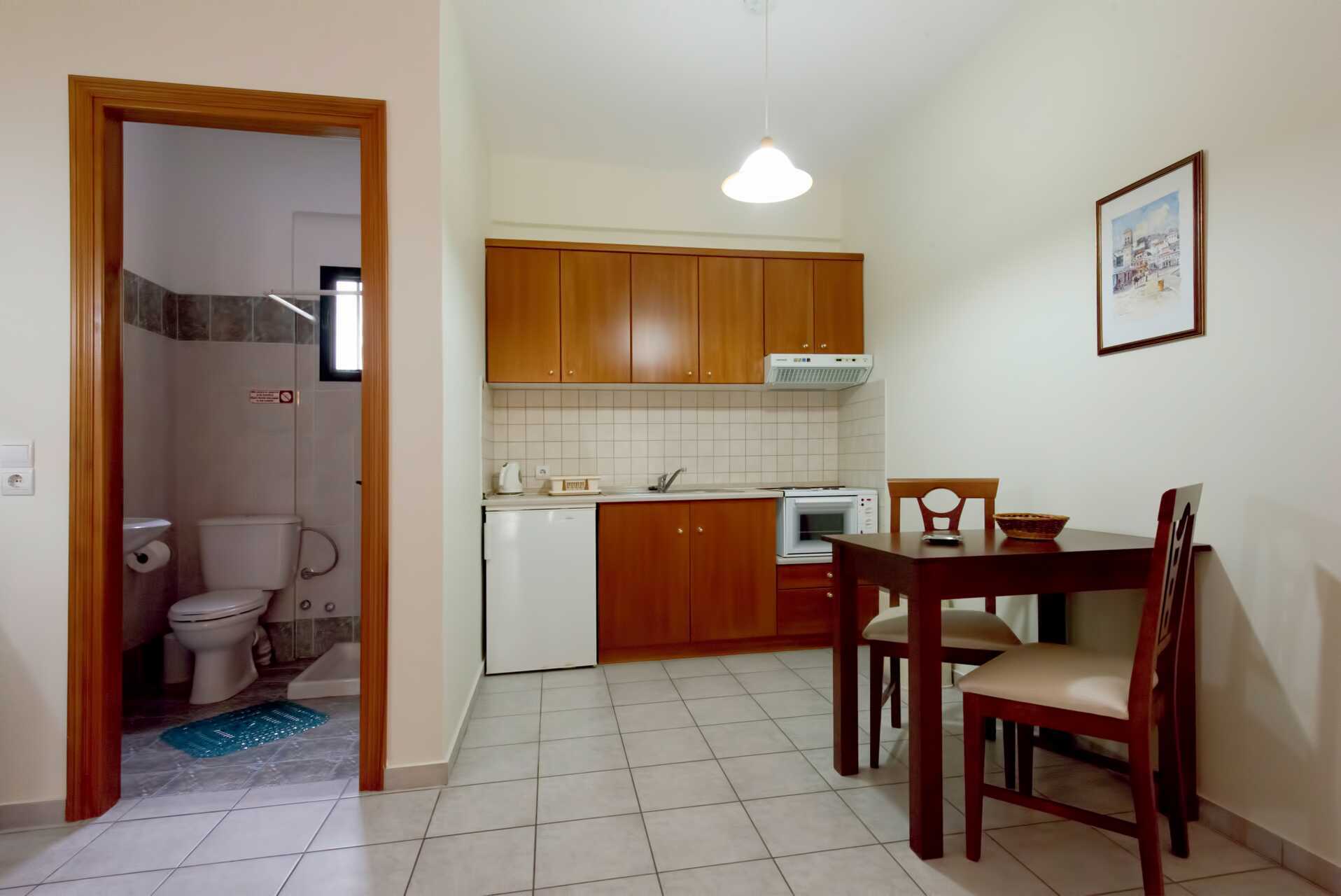 Enrumslägenhet på hotell Margarita i Parga, Grekland.