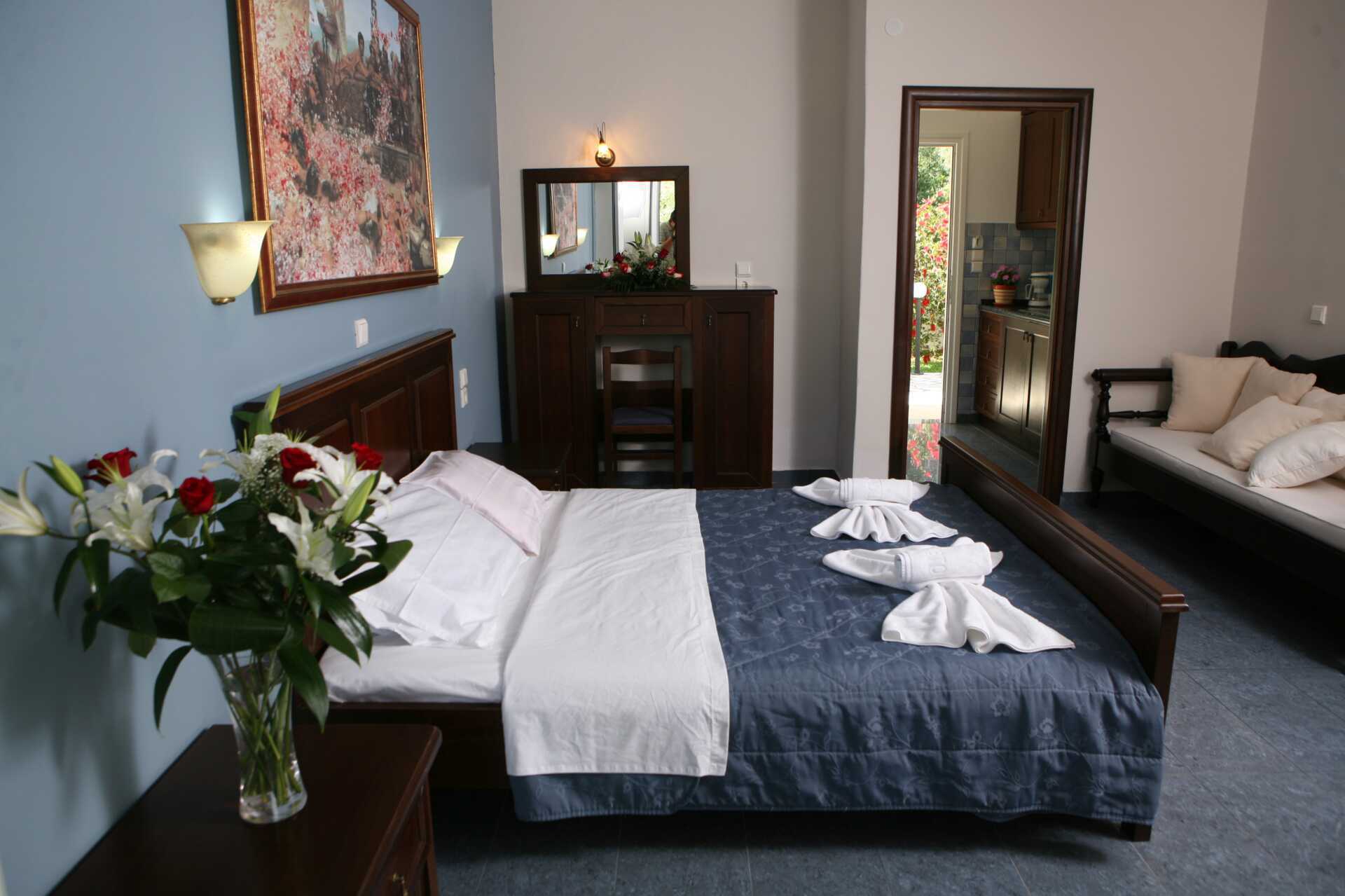 Enrumslägenhet superior på hotell Byzantion i Parga, Grekland.