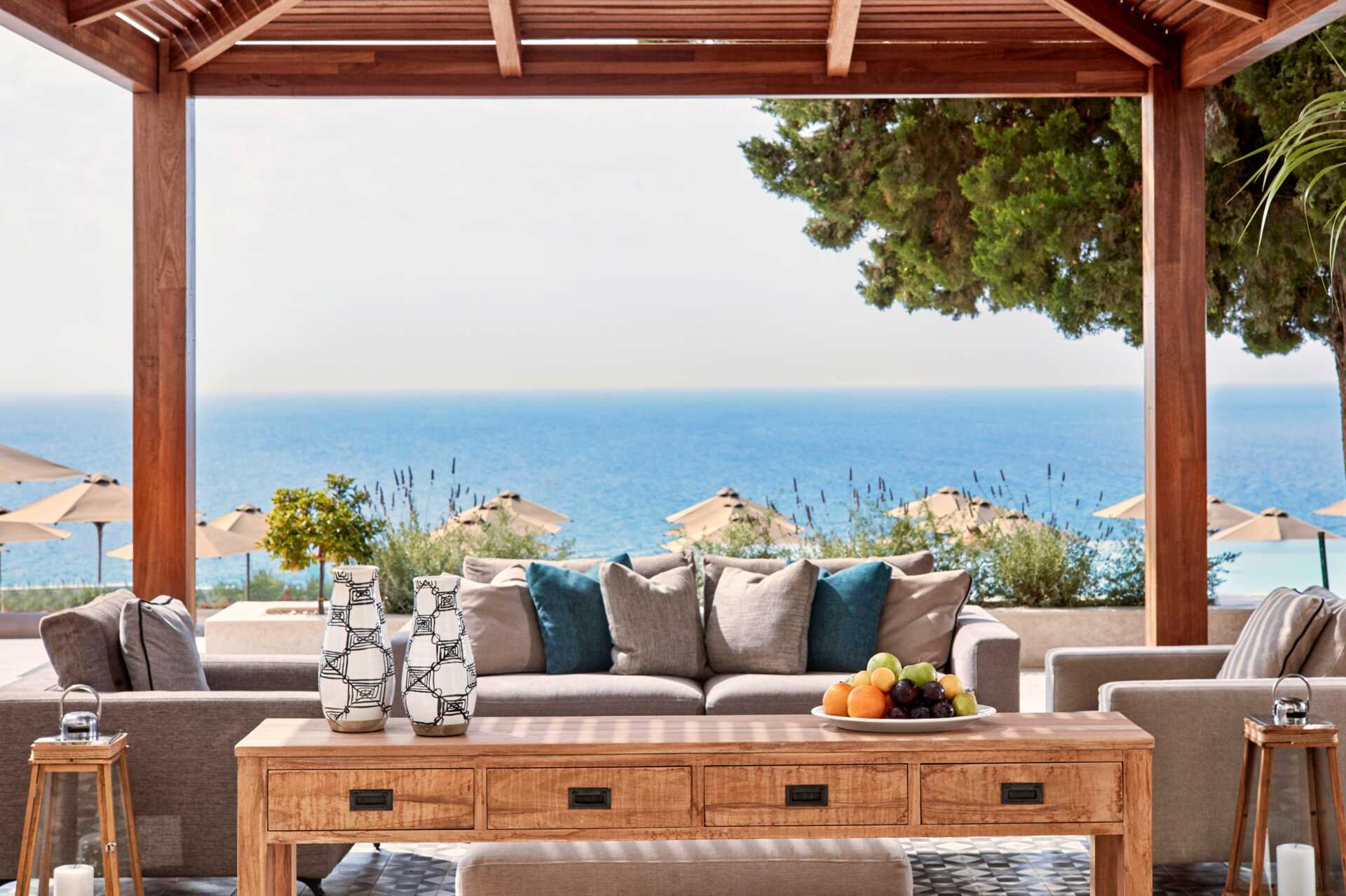 Restaurang på Hotell Esperos Village Blue & Spa på Rhodos, Grekland.