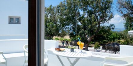 Balkong i lägenhet på hotell Evdokia, Naxos.
