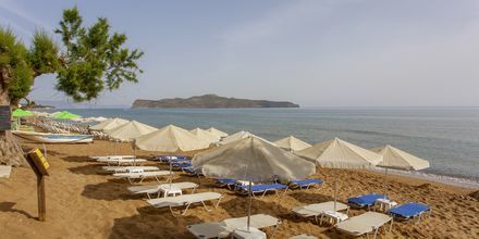 Stranden på hotell Faros i Kato Stalos, Kreta.