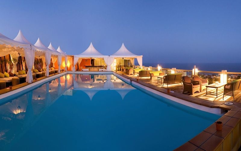 Pool på takterrassen på Gloria Palace San Agustin Thalassso & Hotel, Gran Canaria.