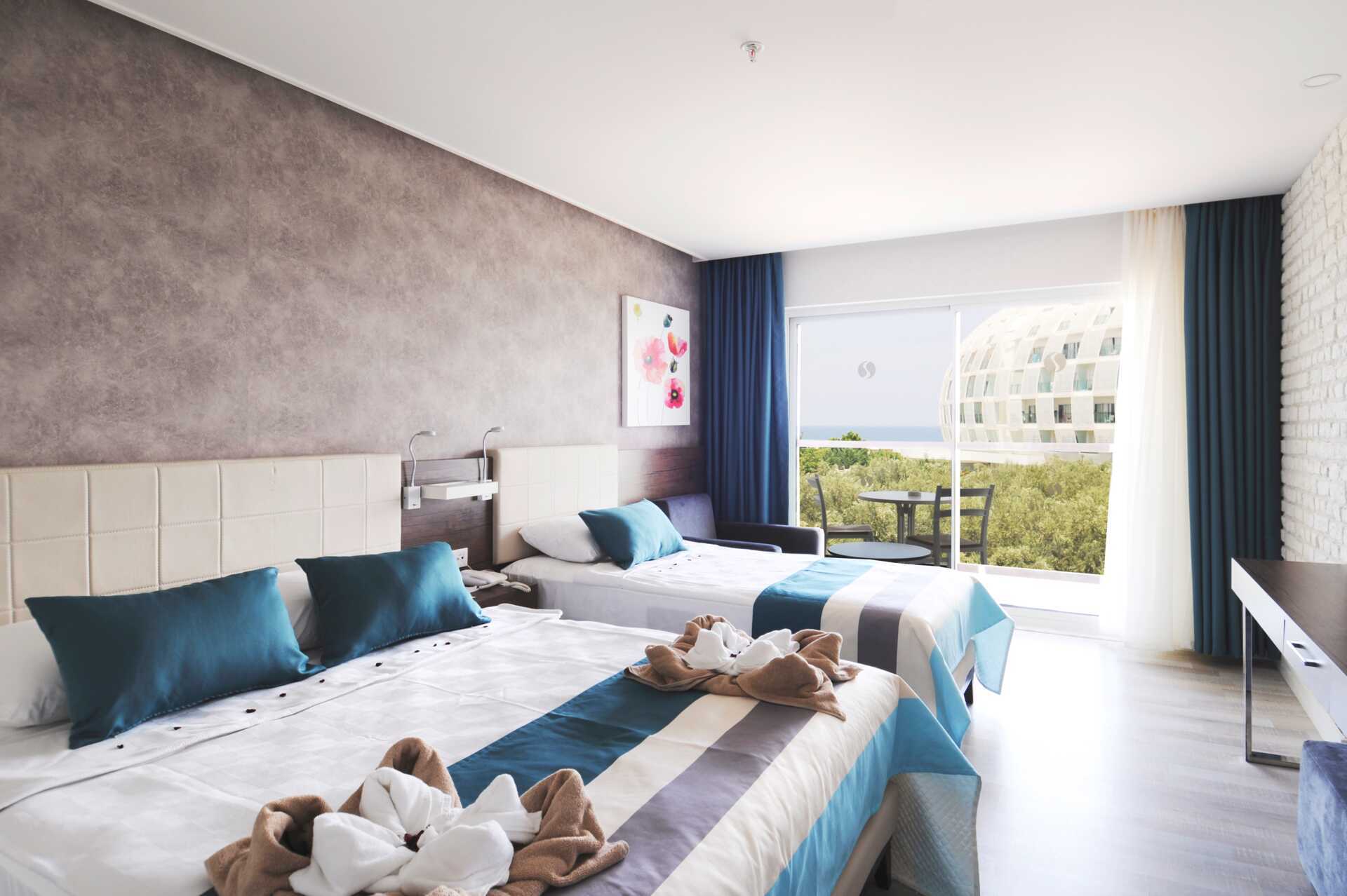 Dubbelrum på hotell Apollo Mondo Family Gold Island i Alanya, Turkiet., Turkiet.