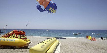 Strand på hotell Goldcity Holiday Resort i Alanya, Turkiet.