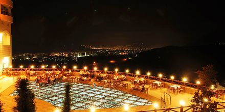 Huvudrestaurangen på hotell Goldcity Holiday Resort i Alanya, Turkiet.