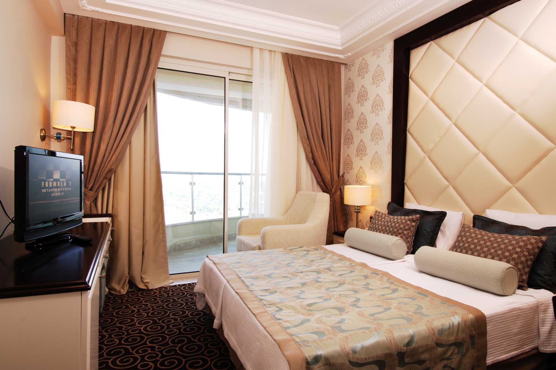 Dubbelrum på hotell Goldcity Holiday Resort i Alanya, Turkiet.