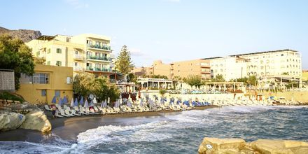 Stranden vid hotell Golden Beach i Hersonissos på Kreta.