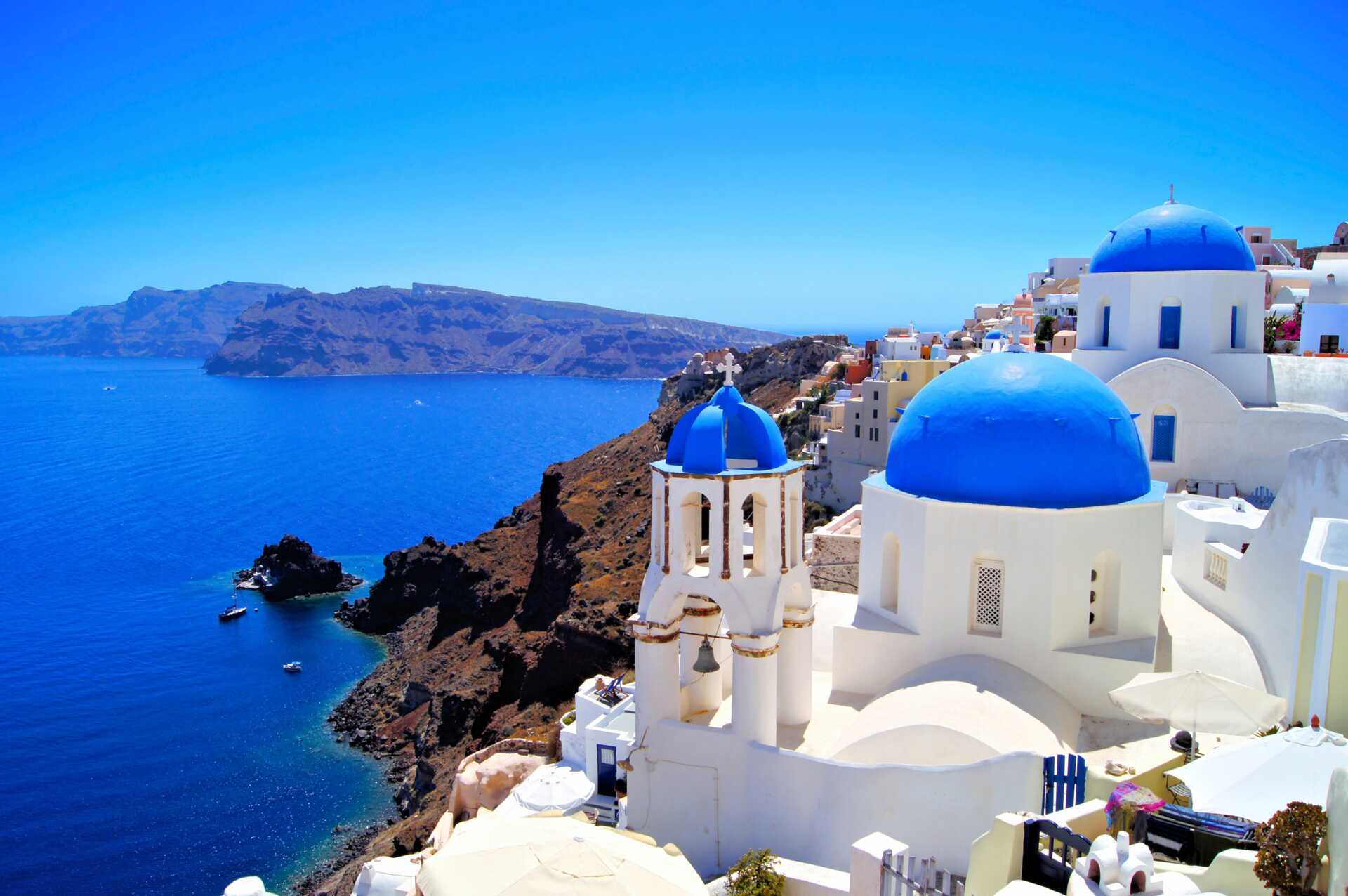 Idylliska Santorini.