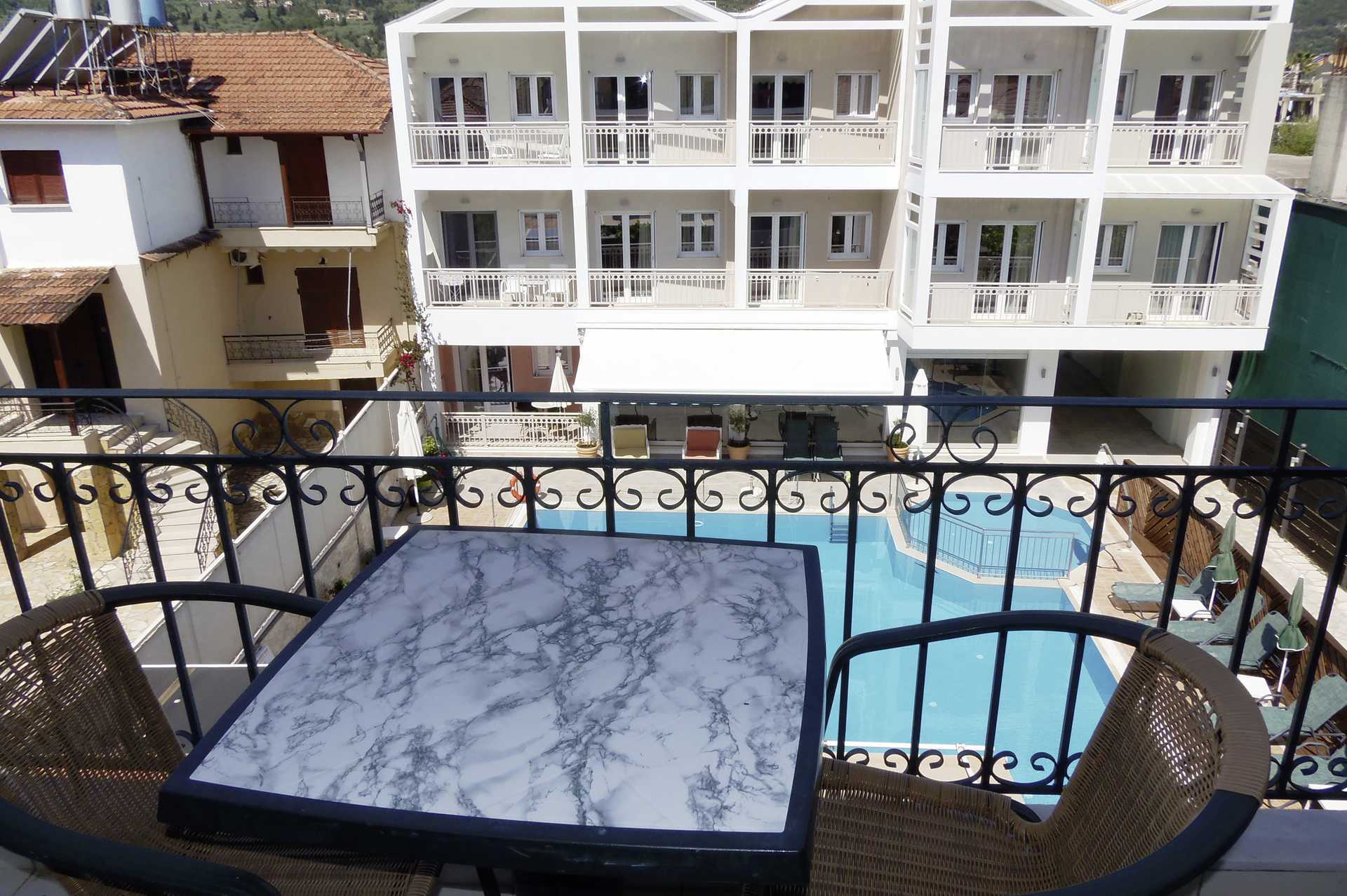 Hotell Aggelos på Lefkas, Grekland.