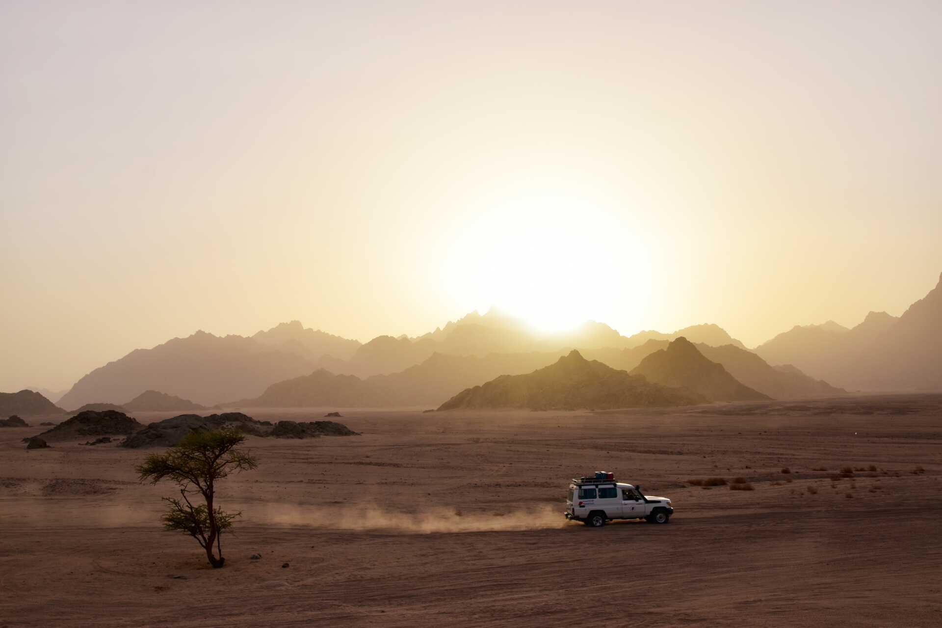Via Apollos utflykter kan du ta en jeep-tur genom öknen.