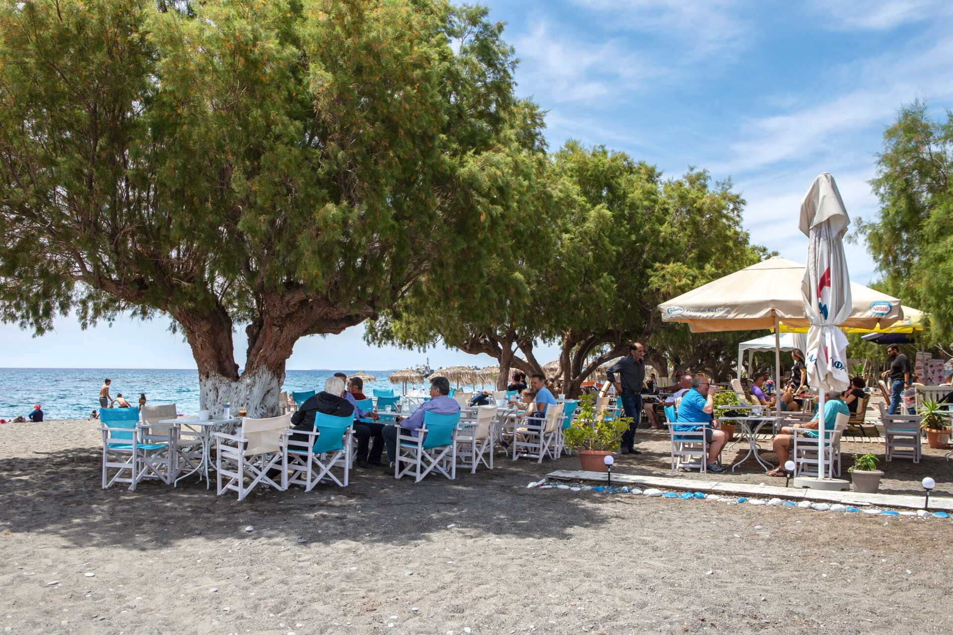 Ät gott på stranden i Koutsounari på Kreta i Grekland.