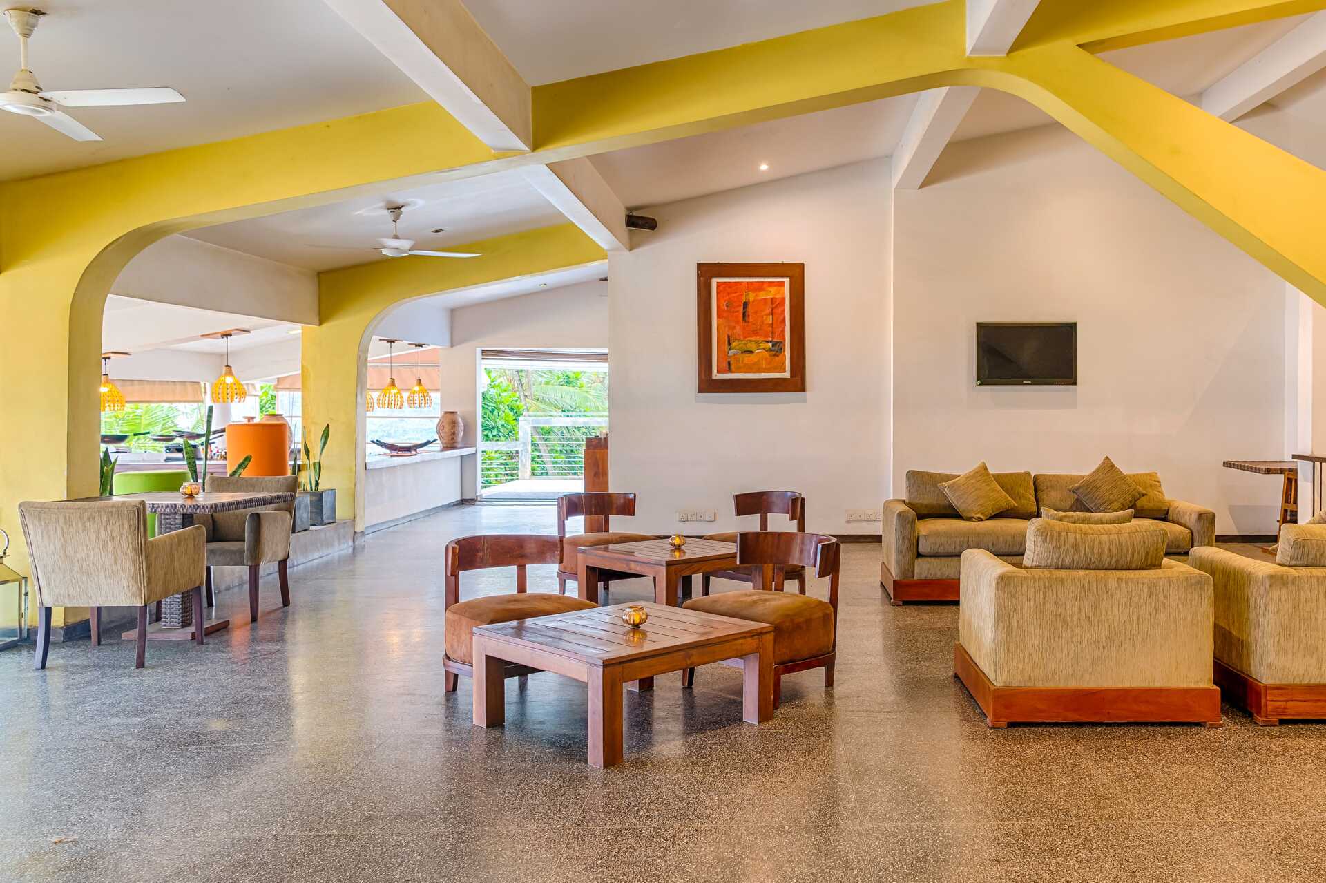 Restaurang på hotell Jetwing Sea i Negombo på Sri Lanka.